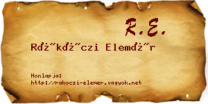 Rákóczi Elemér névjegykártya